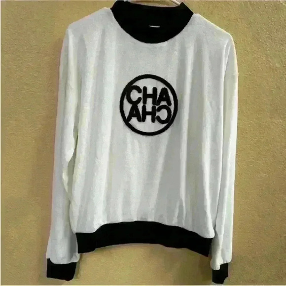 ELL AND EMM "Cha Cha" Terry Cloth Sweatshirt Top Size S/M NWT! - Picture 7 of 10